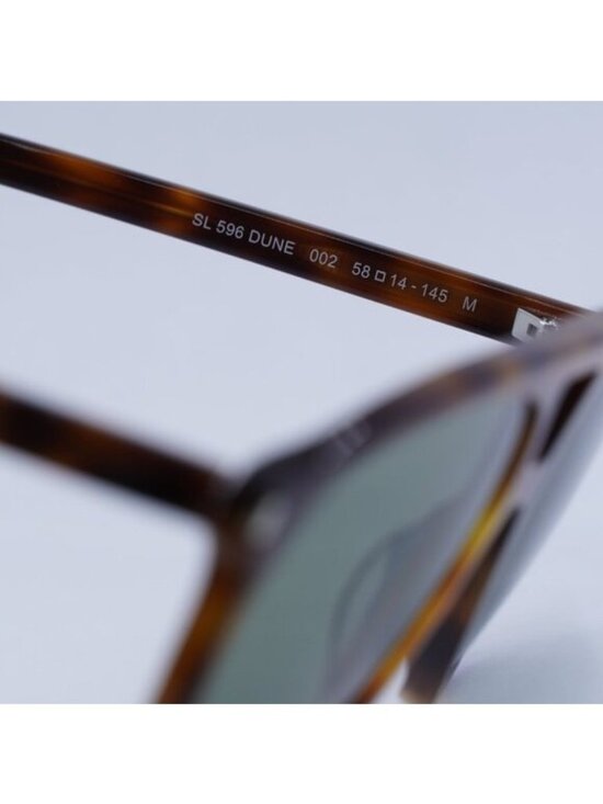 Saint Laurent SL596 DUNE 002 Sunglasses Havana Aviator Frame, Green Lenses main image 7